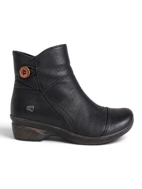 KEEN Mora Button Ankle Boots Black Leather Comfort Booties Travel Shoes Size 7.5